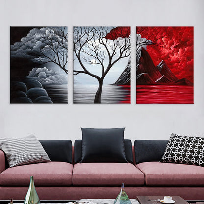 Tritico canvas albero sfumato