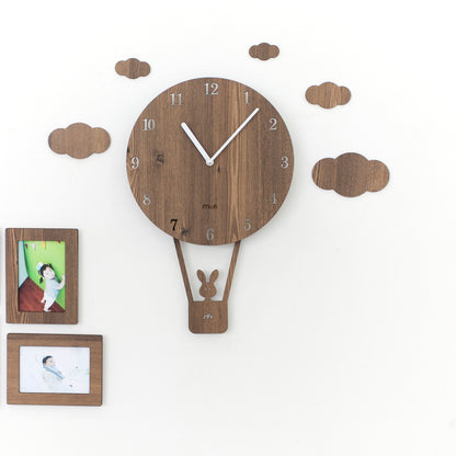 Orologio da parete Mongolfiera rosa nuvole