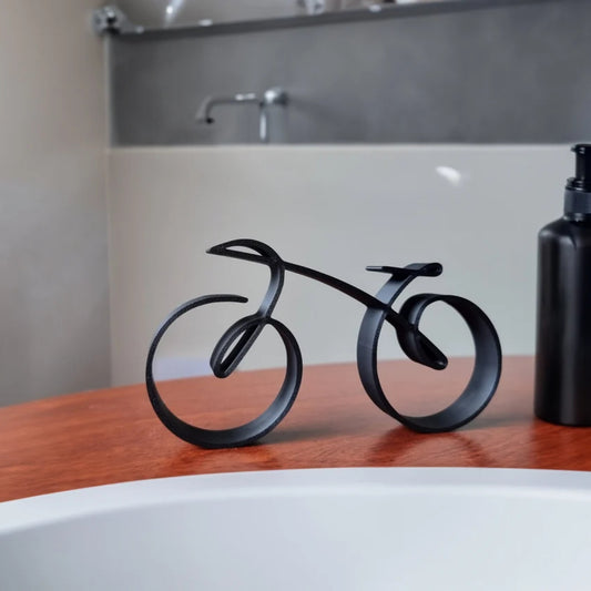 Scultura bicicletta stilizzata nera