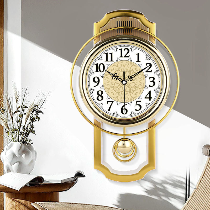 Orologio da parete Scacchiera rossa dorato