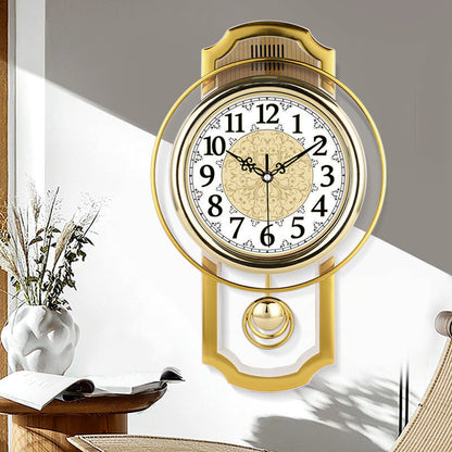 Orologio da parete Scacchiera rossa dorato