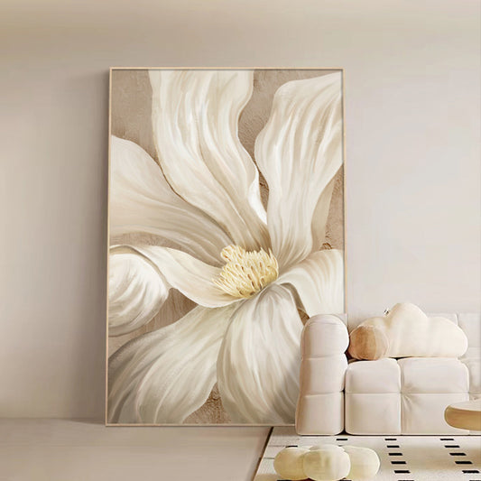Quadro su tela Fiori color crema