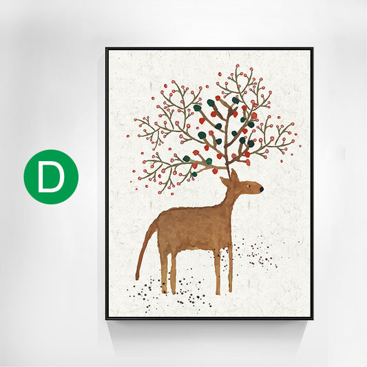 Quadro su tela Coniglio, cervo e fiori