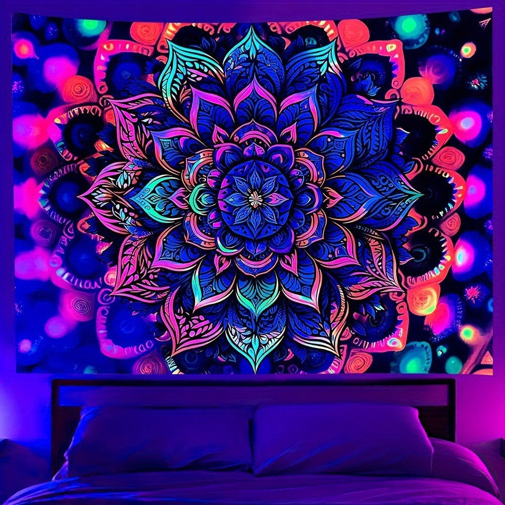 Arazzo mandala neon