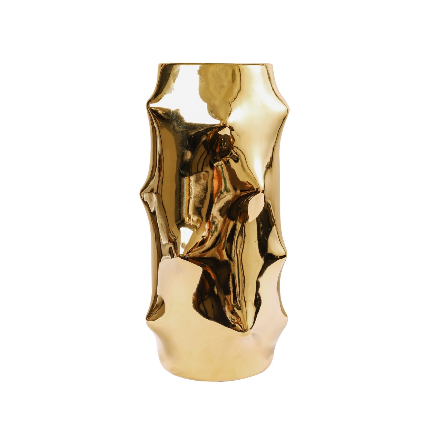 Vaso ceramica dorato