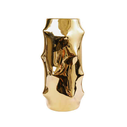 Vaso ceramica dorato