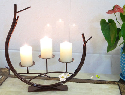 Portacandela nero ramificato tre candele