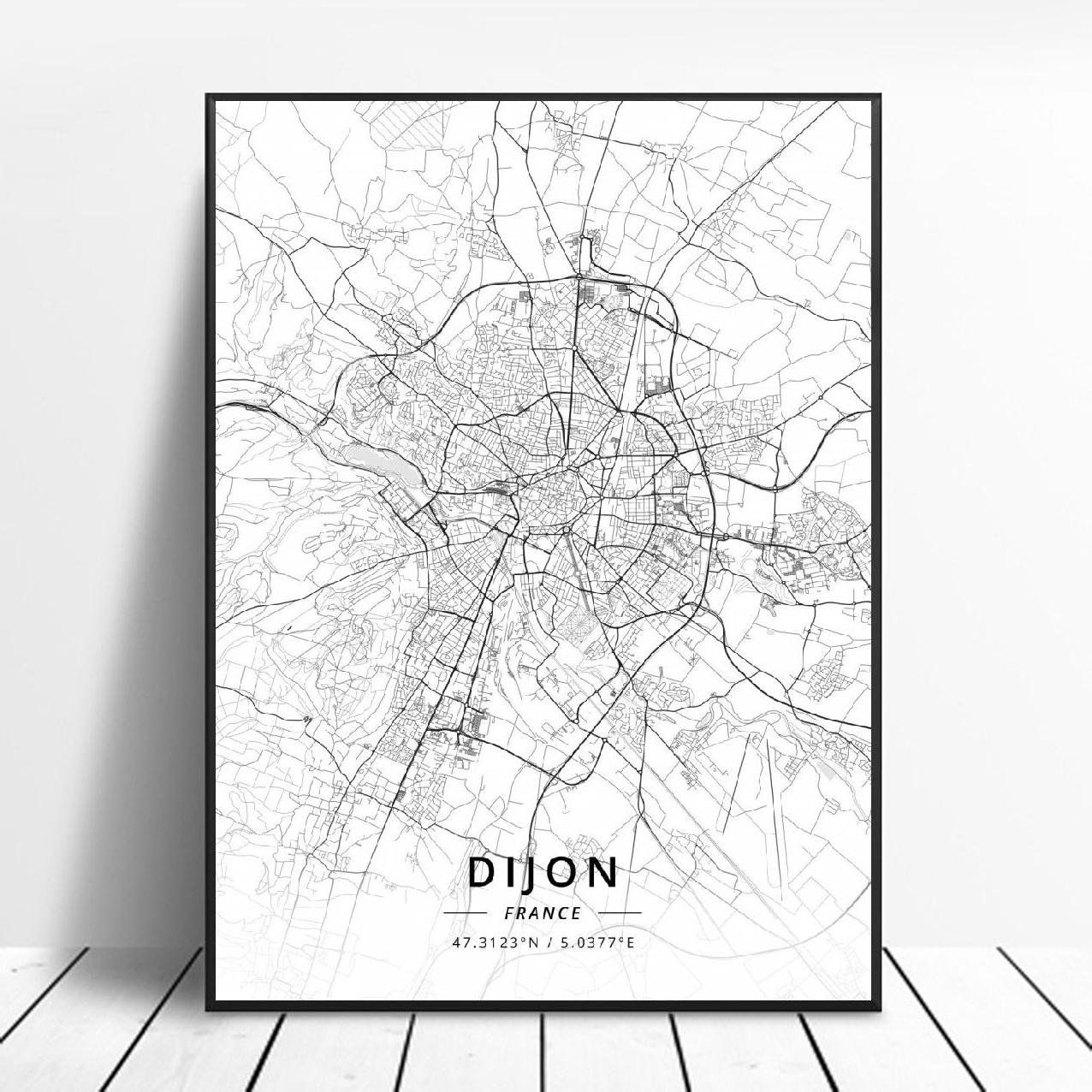 Poster Mappa Città Francesi