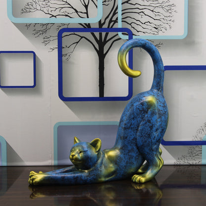 Gatto ceramica rosso disteso