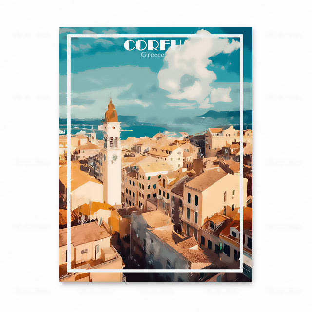 Poster set cinque città europee cornice