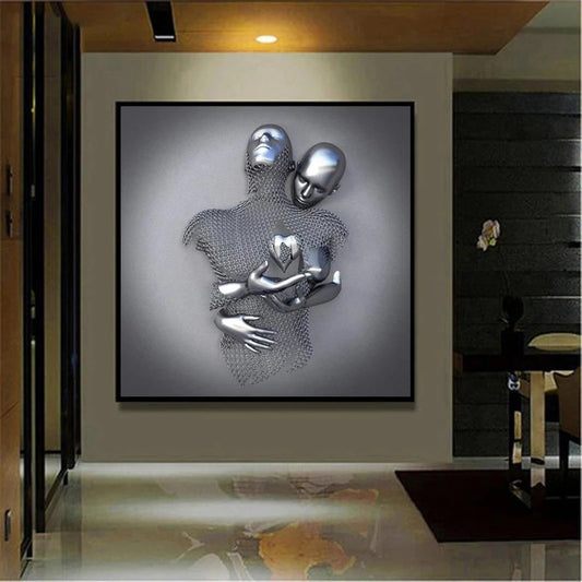 Quadro statua metallo