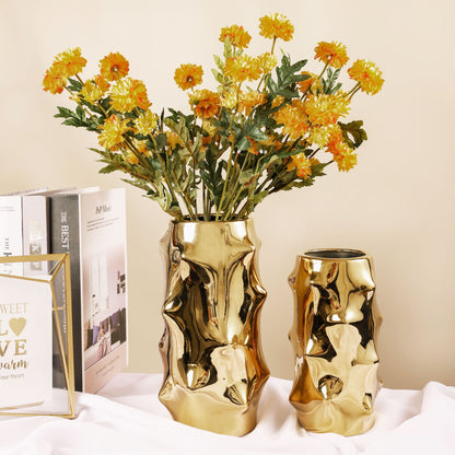 Vaso ceramica dorato