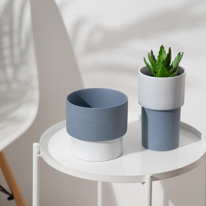 Fioriera ceramica a due livelli
