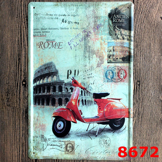 Targa in metallo Motocicletta retrò