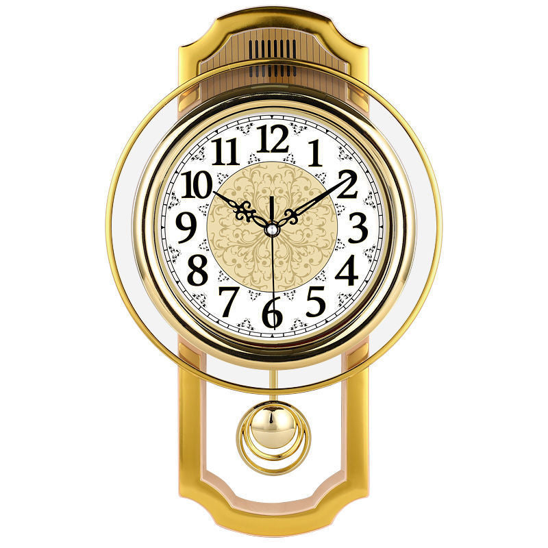 Orologio da parete Scacchiera rossa dorato