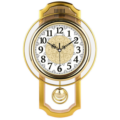 Orologio da parete Scacchiera rossa dorato