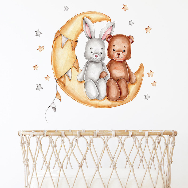 Adesivo murale coniglio e orso