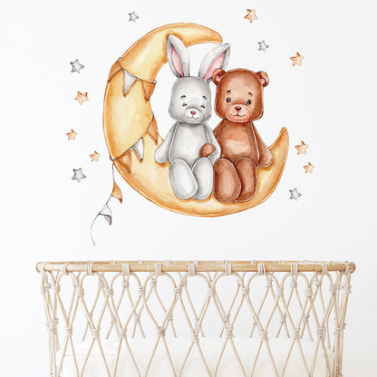 Adesivo murale coniglio e orso