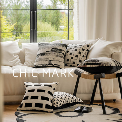 Federa jacquard bianco nero