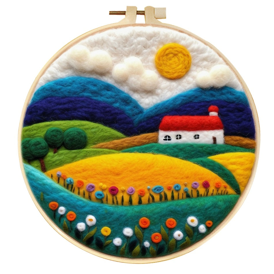 Quadro feltro con ricamo