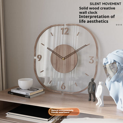 Orologio da parete Quadrato legno naturale