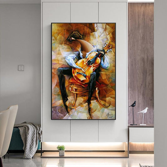 Quadro su tela Musicista che suona chitarra