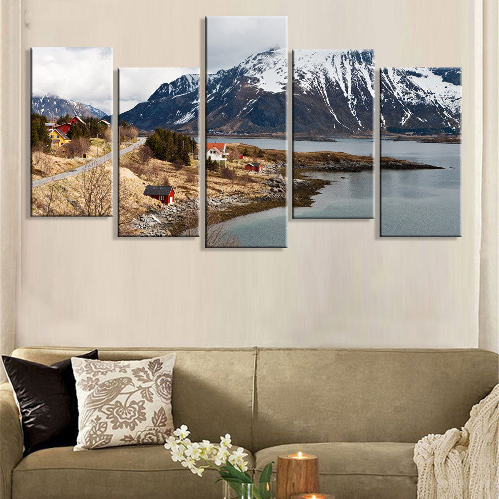 Quadro su tela Lago di montagna al tramonto