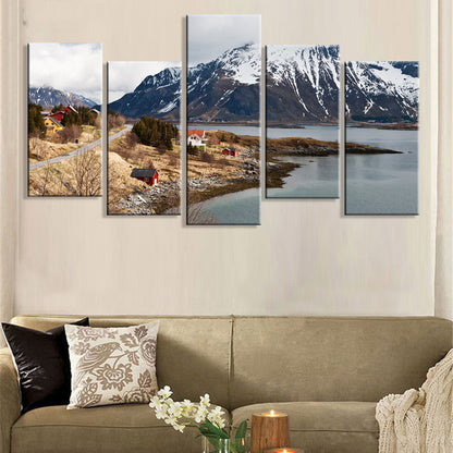 Quadro su tela Lago di montagna al tramonto