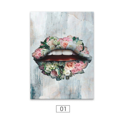 Quadro labbra e rose