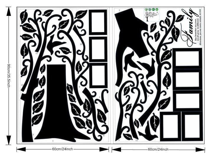 Adesivo murale albero famiglia