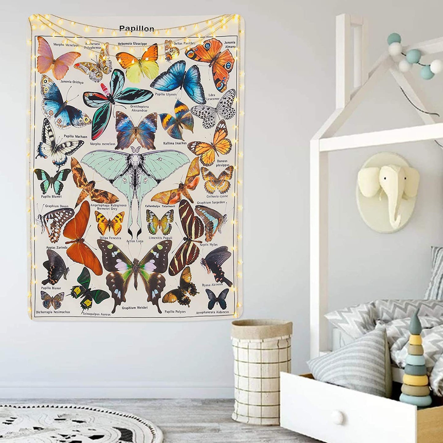 Arazzo farfalle retrò beige