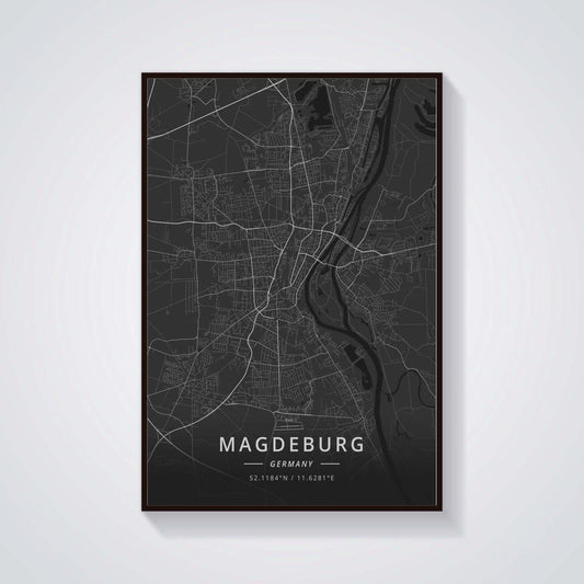 Quadro su tela Mappa di Lipsia