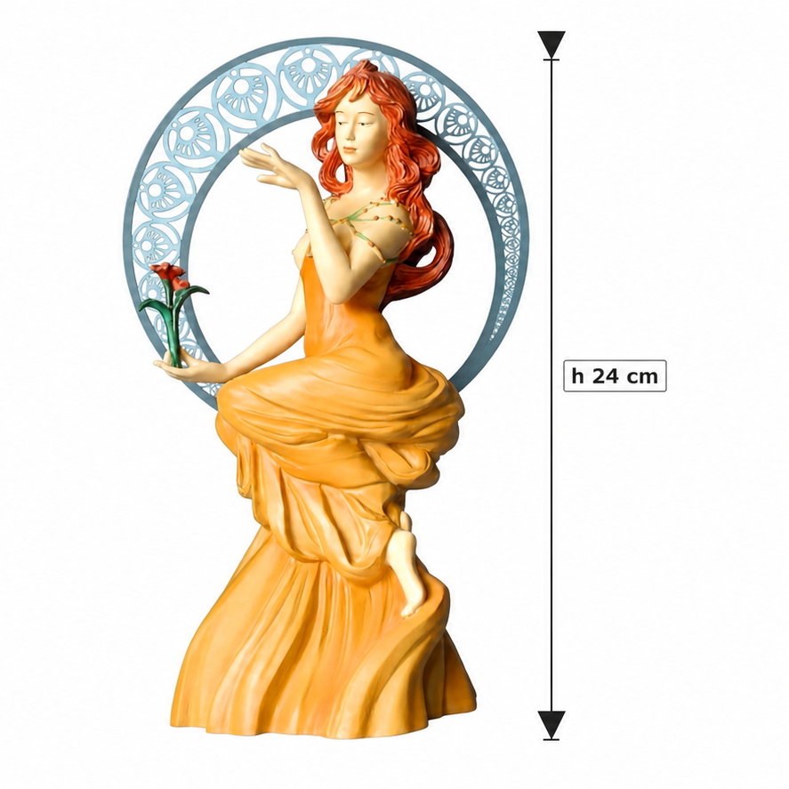 Alphons Mucha - Studio pittura arte - h 24 cm - Scultura 3D - Fatta e Dipinta a Mano