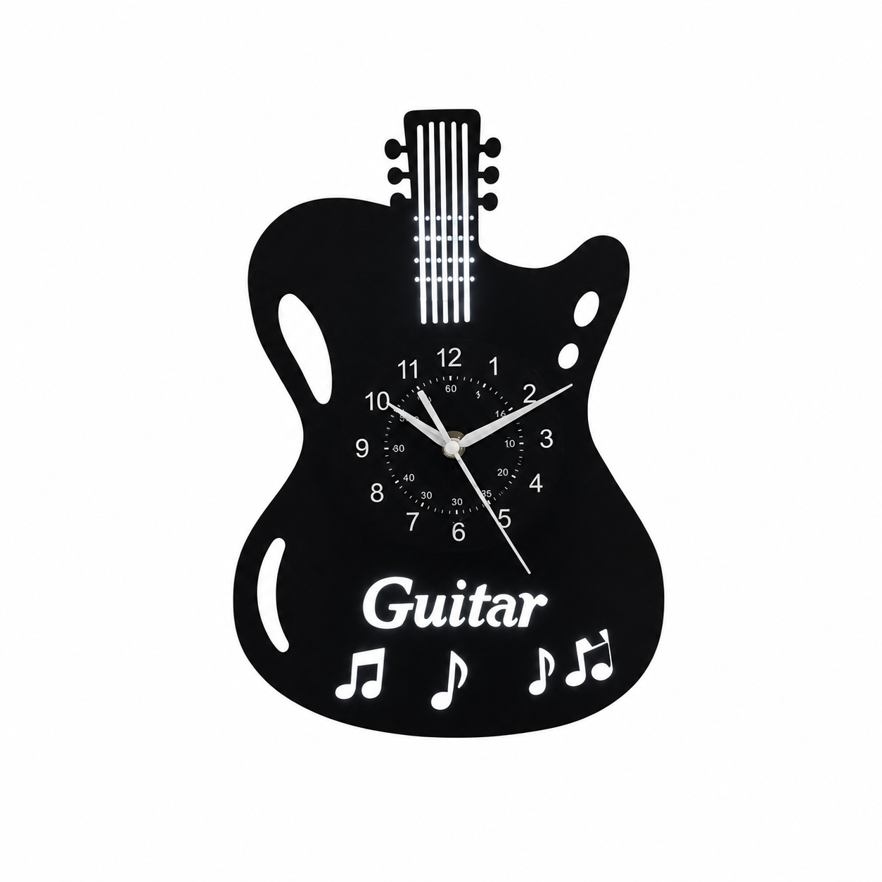 Orologio chitarra  con luce a LED multicolore 21x30 cm